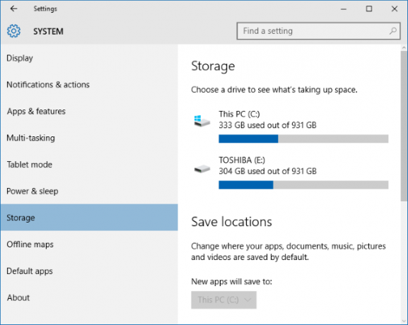 Windows 10 süsteemi salvestusruum