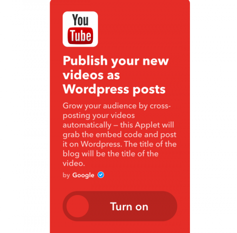 youtube ifttt uusi videoid WordPressi postitustena