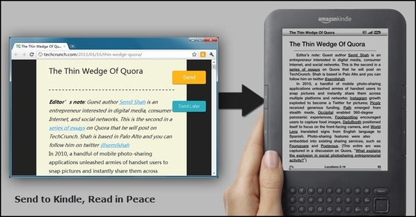 Klip.me saadab Kindle'i: saatke artiklitele kõik, mida saate lugeda, ilma Interneti-ühenduseta [Chrome] Saada Kindle'i veebipildile