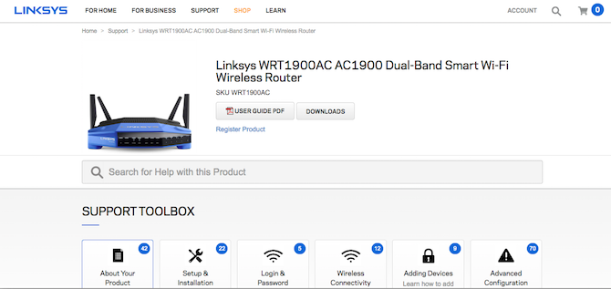 Linksys Routeri püsivara allalaadimisleht