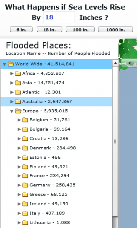 GlobalFloodMap: interaktiivne meretaseme tõusukaardi pilt thumb65