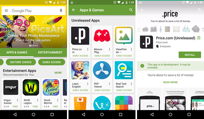 android-google-play-varase juurdepääsuga beetaversioon