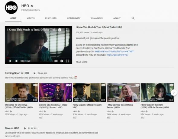 Vaadake YouTube'is HBO-klippe tasuta
