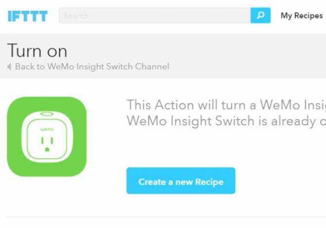 WeMo Maker IFTTT retsepti lubamise lüliti