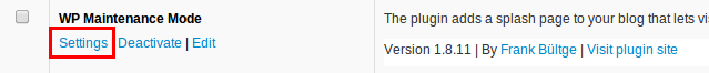 WP-Maintenance-Mode-Settings