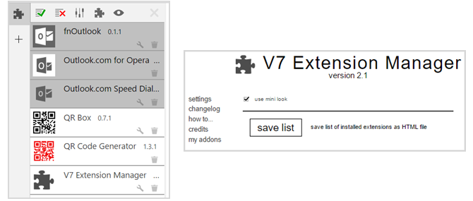 V7 Extension Manager ooperilaiend