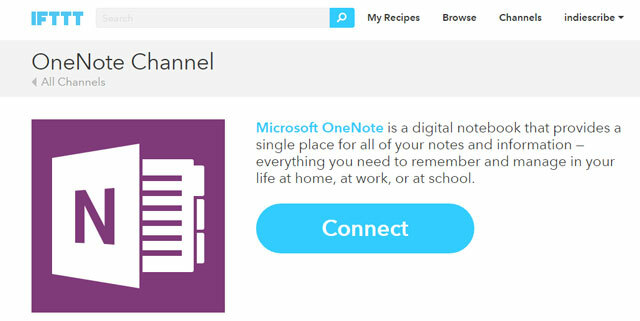 Ühendage OneNote IFTTT-ga