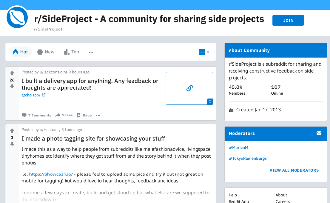 r/SideProject räägib teile, kuidas jätkata oma kireprojekti kogukonnaga, mis teid toetab ja pakub konstruktiivset tagasisidet
