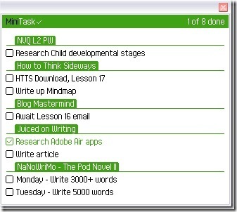 minitask - Adobe Air Todo rakendus