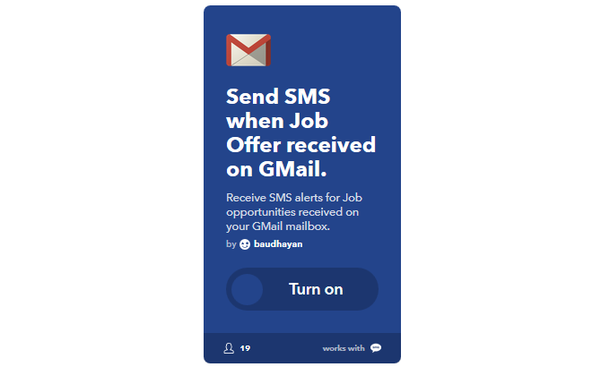 Ülim IFTTT juhend: kasutage veebi kõige võimsamat tööriista nagu Pro 27IFTTT TextForJobOffer