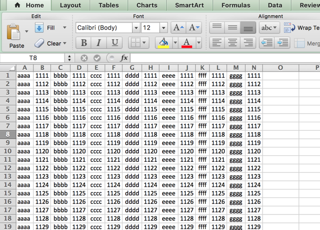 excel-imporditud-fikseeritud tekst