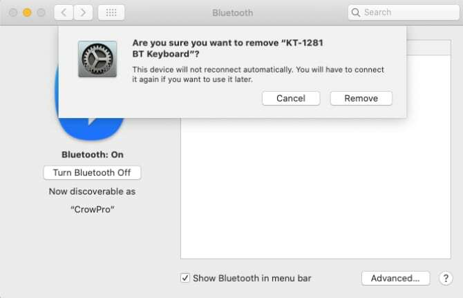 Bluetooth-seadmete eemaldamine ja uuesti lisamine macOS-is