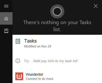 cortana ülesanded wunderlist