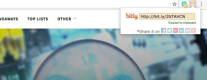 Chrome'i laiend Bit.ly