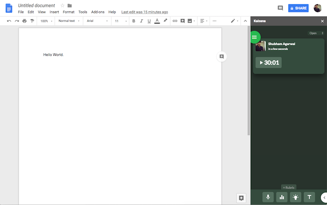 Google Docs Kaizena lisandmoodul