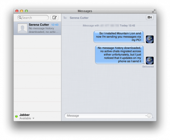 Bye Bye iChat: uue OS X-i sõnumiterakenduse [Mountain Lion] esimene pilt