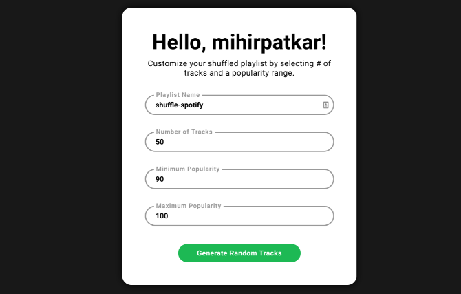 Shuffle Spotify loob lugude juhusliku esitusloendi selle põhjal, kui populaarsed nad on