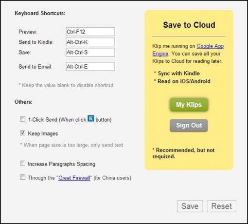 Klip.me saadab Kindle'i: saatke artiklitele kõik, mida saate lugeda, ilma Interneti-ühenduseta [Chrome] Muud valikud