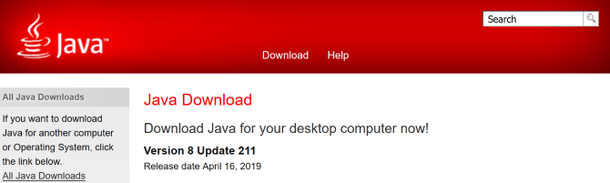 Teave Java uusima versiooni kohta