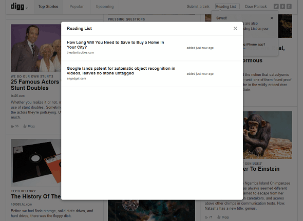 Uue Digg v1 diggi lugemisnimekirja abil saate teada veebi parimaid külgi