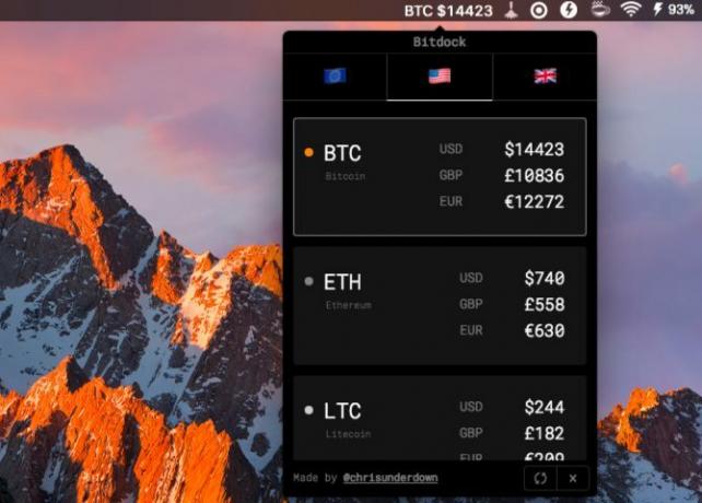 bitdock-Mac menüüribarakendused