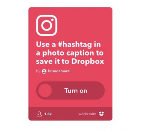 IFTTT aplett - Instagram Dropboxi