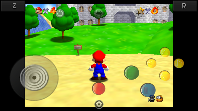 Super Mario 64, nagu seda mängiti Androidi jaoks mõeldud RetroArchis