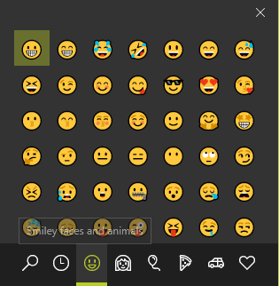 Tippige emotikonide paneel Windows 10 emotikonide paneelil Emojis Easy Way