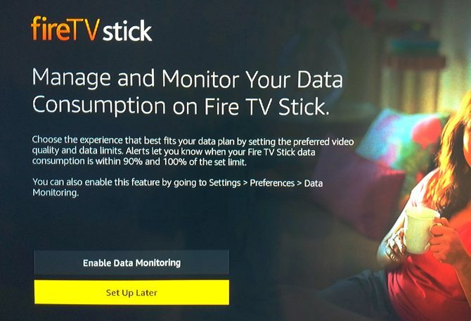 Amazon Fire TV Sticki seadistamine: hallake ja jälgige andmete tarbimist