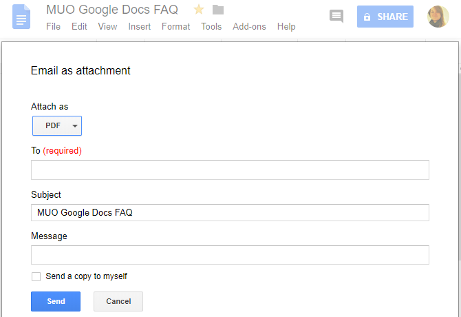 Saatke Google Docile e-kiri