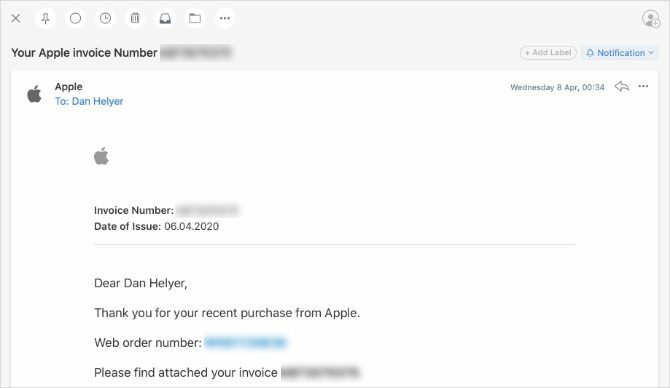 Apple arve e-post