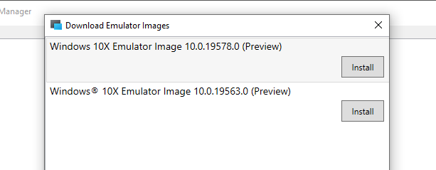Windows 10x emulaatori pildi allalaadimine
