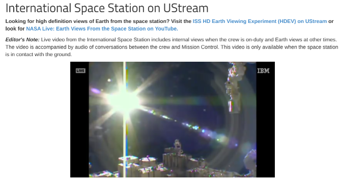 Vaadake otseülekannet rahvusvahelisest kosmosejaamast
