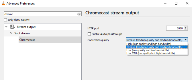 Kuidas voogesitada videoid VLC-st Chromecastini muo meelelahutus vlc3 chromecast-i teisendamise menüü 1