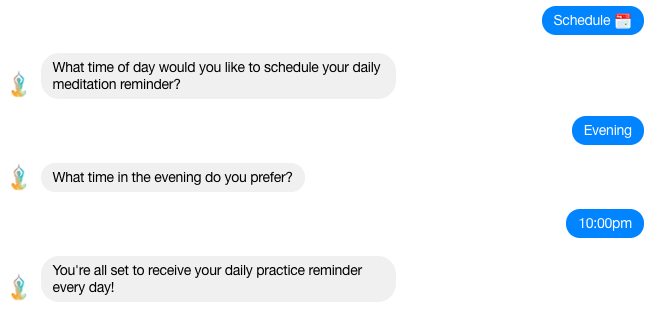 facebook Messengeri bot meditatebot