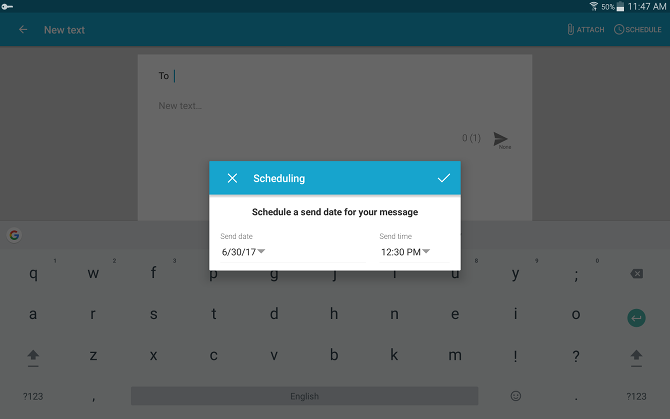 Kuidas saata ja vastu võtta tekstisõnumeid Android Tableti android-tahvelarvuti müsmide ajastamise ajal