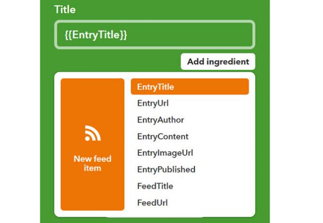 IFTTT tõukekella tegevuse koostisosad 