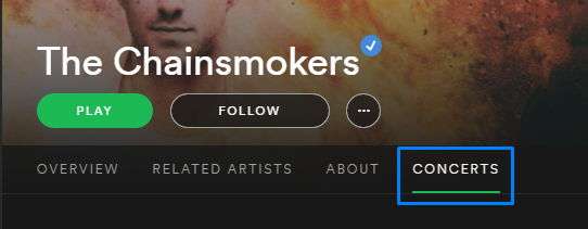 Spotify kontserte konkreetne kunstnik