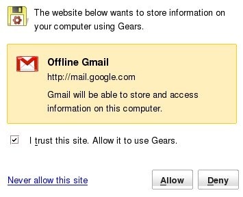 offline Gmaili hoiatus