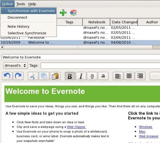 evernote klient Linuxi jaoks