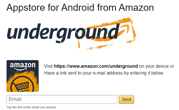 Amazon Appstore'i installimine Androidi Amazoni rakenduste poe e-posti aadressile