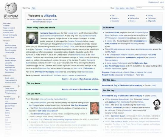 Wikipedia esileht